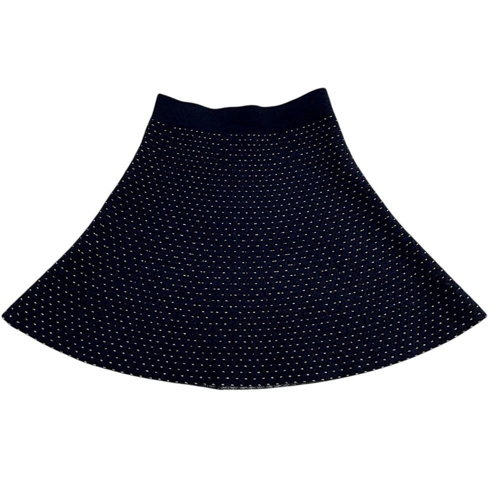 Ann Taylor Wool‎ A-Line Mini Skirt Polka Dot Petite Size XXSP Career Knit Chic